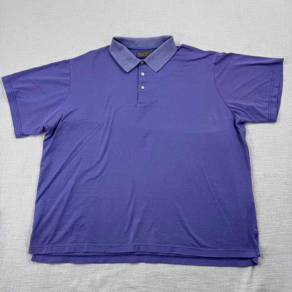 Daniel Cremieux Signature Collection Men 2XB Purple Polo Shirt Big & Tall Cotton